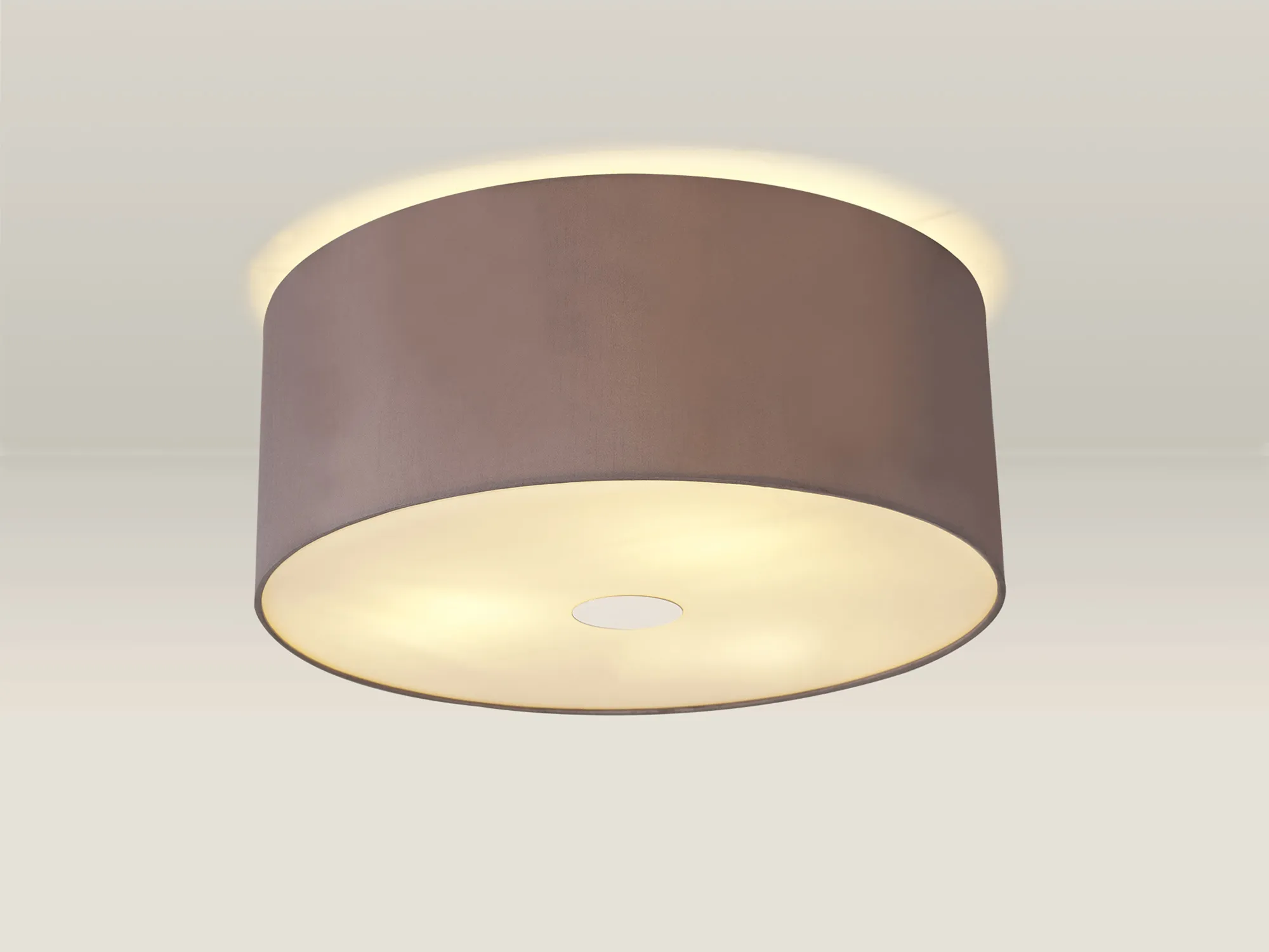 Baymont 50cm, Flush 3 Light Polished Chrome, Taupe/Halo Gold, Frosted Diffuser DK0361  Deco Baymont CH TA